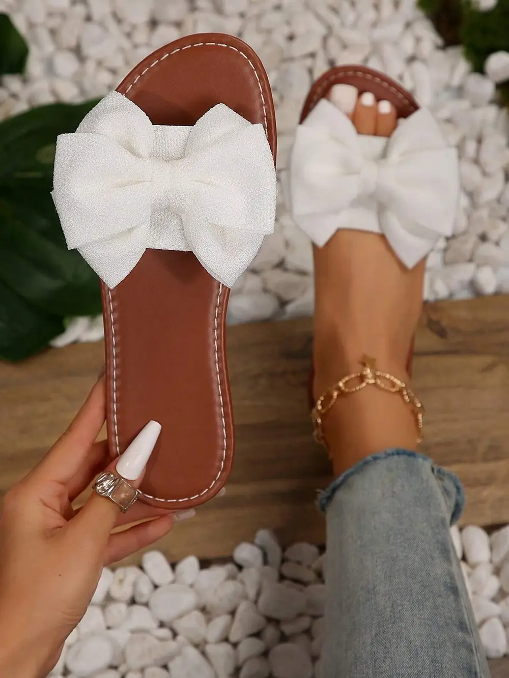 Bow Knot Slide Sandals