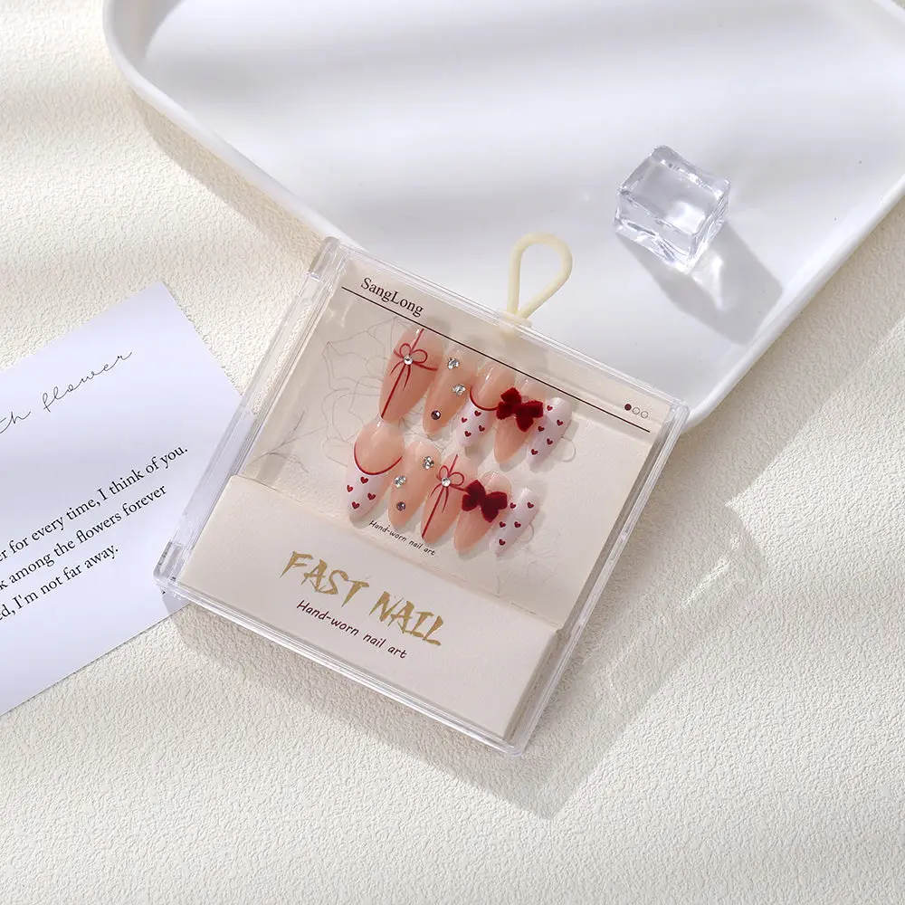 Nail Set – Sweetheart Velvet Bow